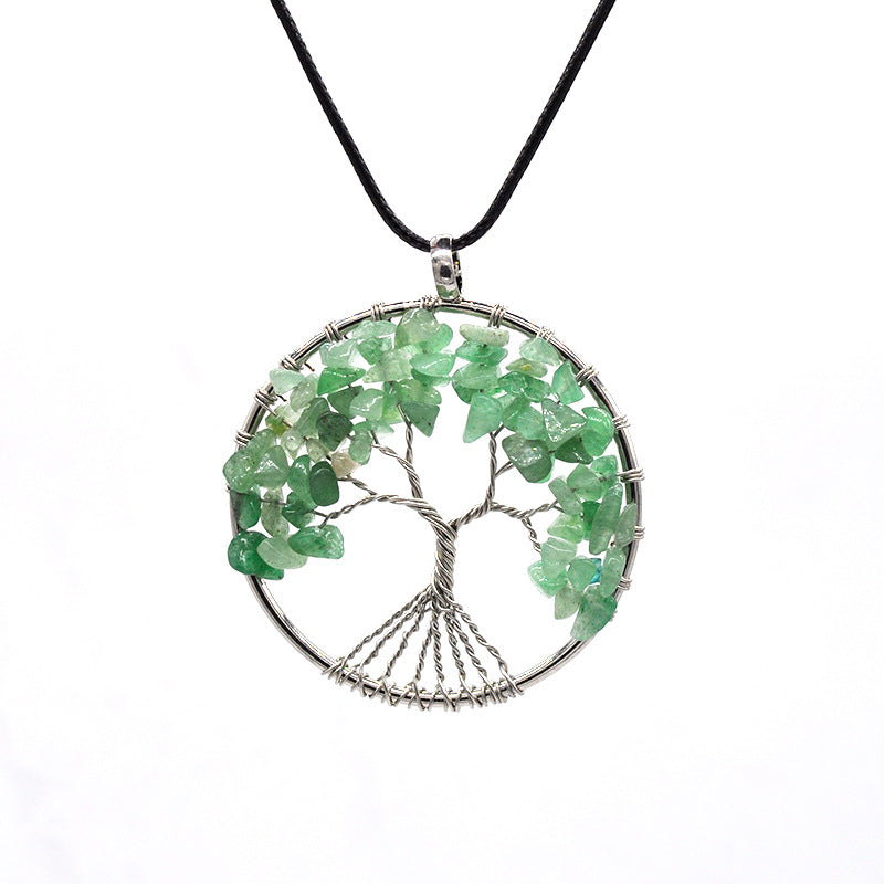 Wholesale Natural Colorful Crystal Life Tree Necklace